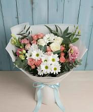 Букет цветов из:  Розы, Лизиантусы и Хризантемы #REPLACE_PRED# Городищи