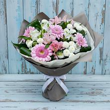 Букет цветов из:  Герберы, Альстромерии и Хризантемы #REPLACE_PRED# Городищи