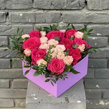 Цветочная композиция из Розы в коробке #REPLACE_PRED# Городищи