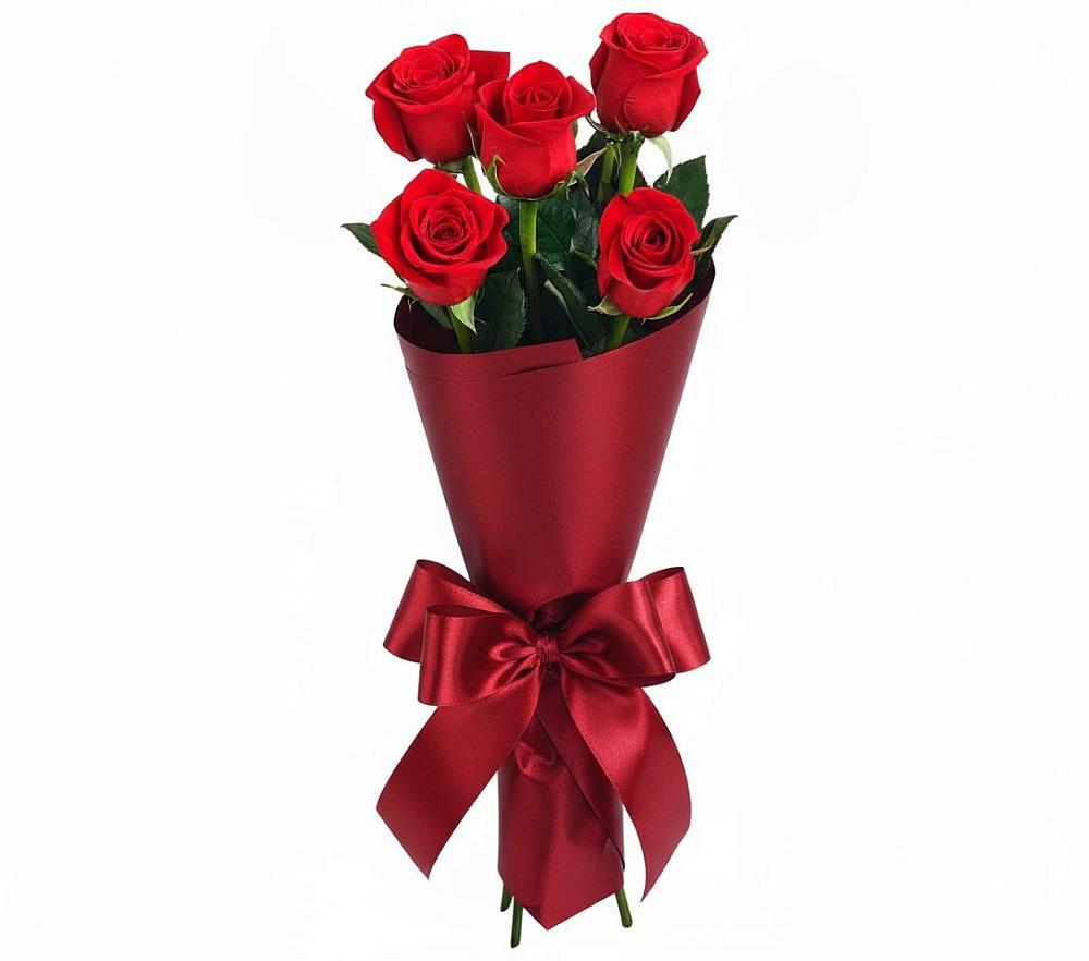 Букет 5 Красных роз Эдлесс Лав в Городищи