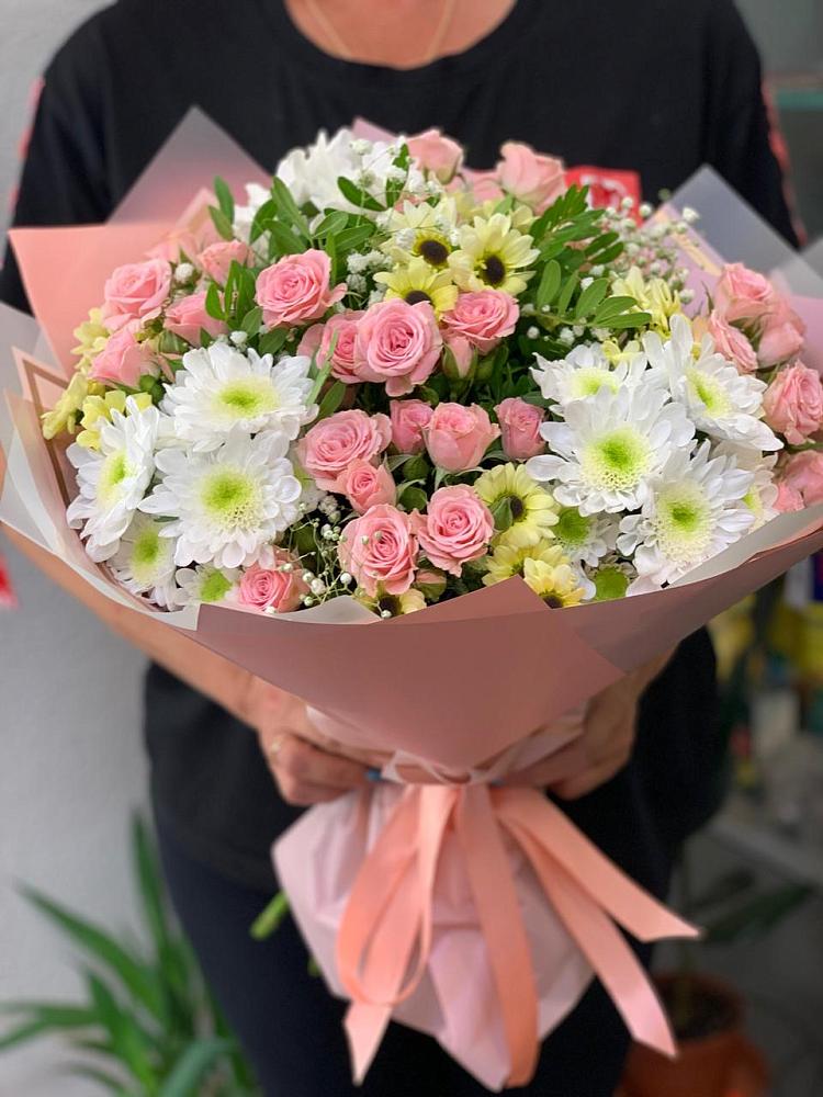 Букет цветов из: Розы и Хризантемы в Городищи