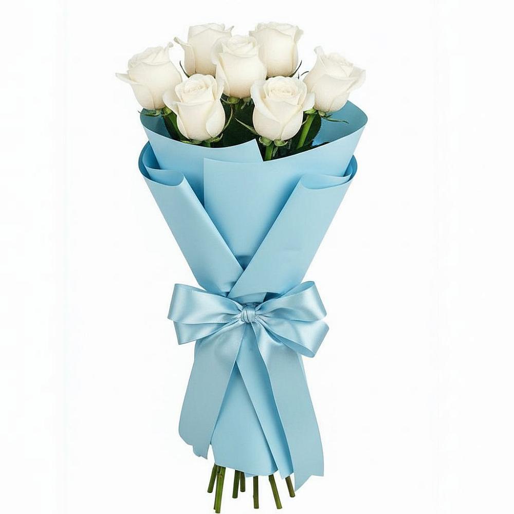 Букет 7 белых роз Проуд в Городищи