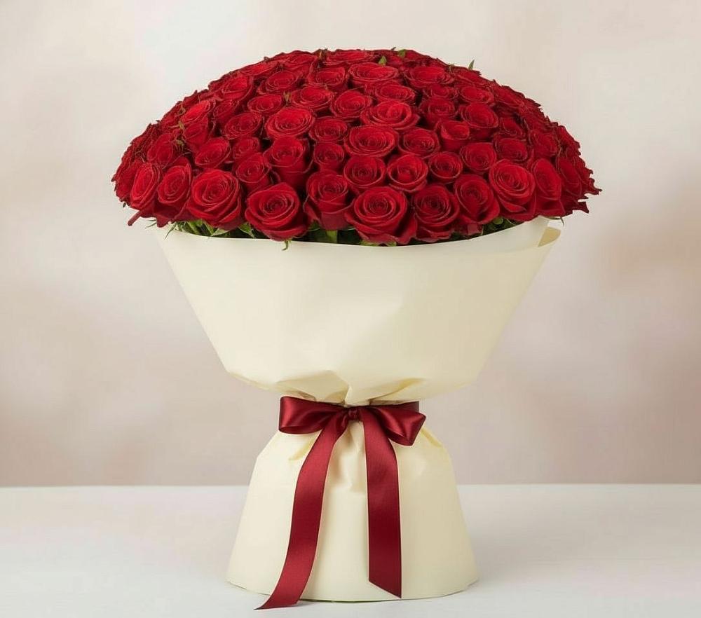 Букет 101 Красная роза Милано в Городищи