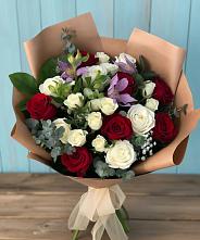 Букет цветов из:  Розы и Альстромерии в Городищи