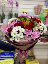 Букет цветов из:  Розы, Хризантемы и Альстромерии #REPLACE_PRED# Городищи
