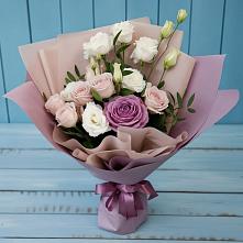 Букет цветов из:  Розы и Лизиантусы в Городищи