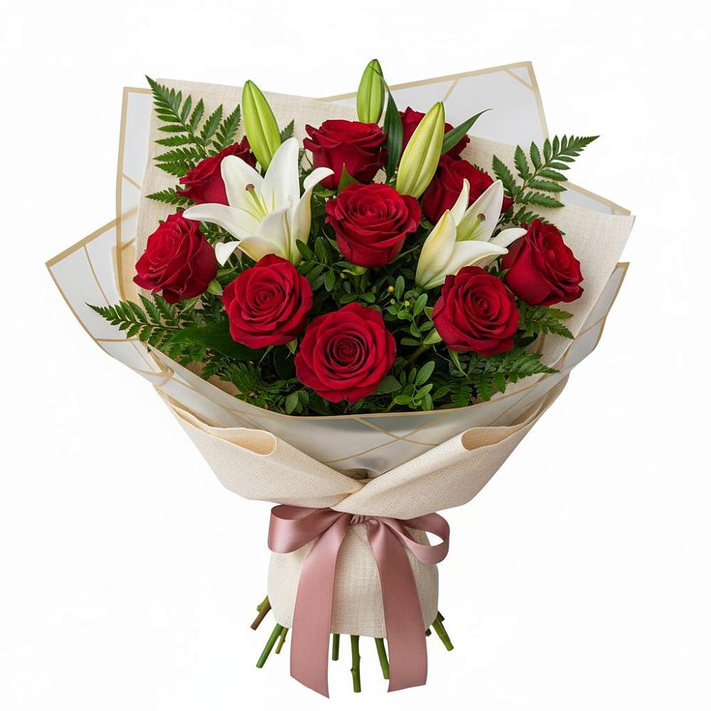 Букет цветов из: Лилии и Розы в Городищи