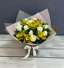 Букет цветов из:  Орхидеи и Розы в Городищи