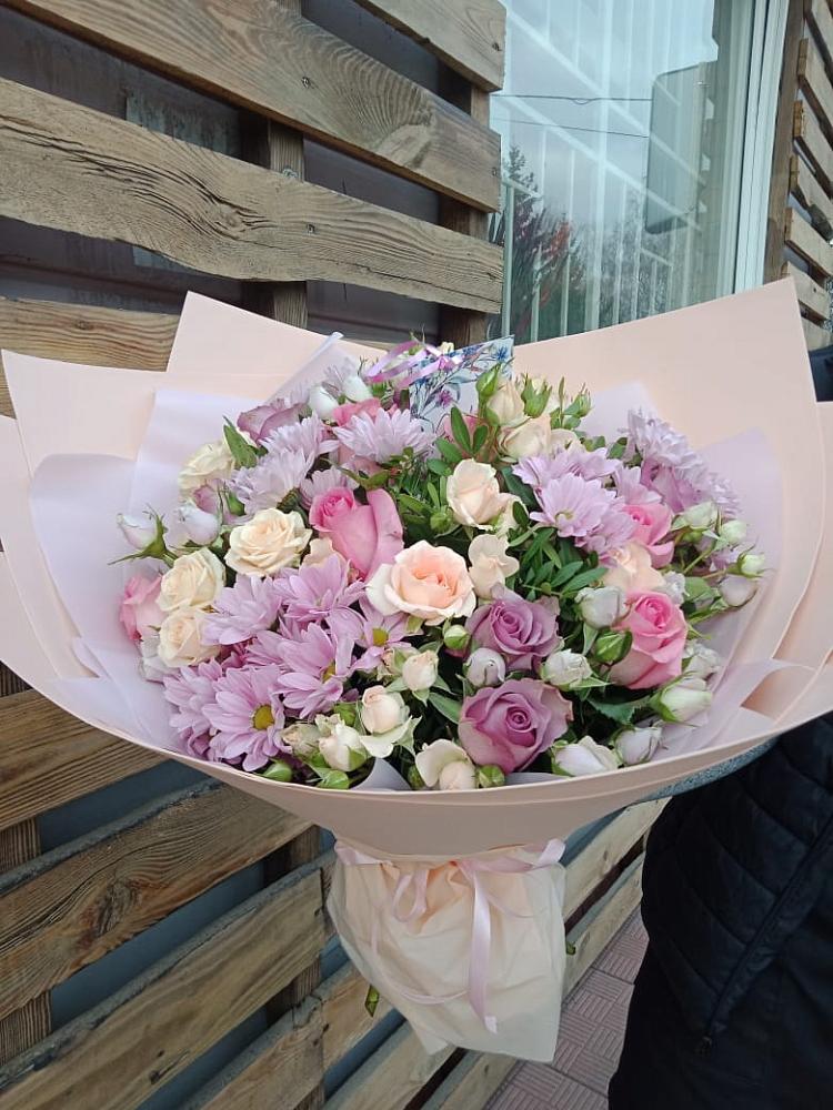 Букет цветов из: Розы и Хризантемы в Городищи