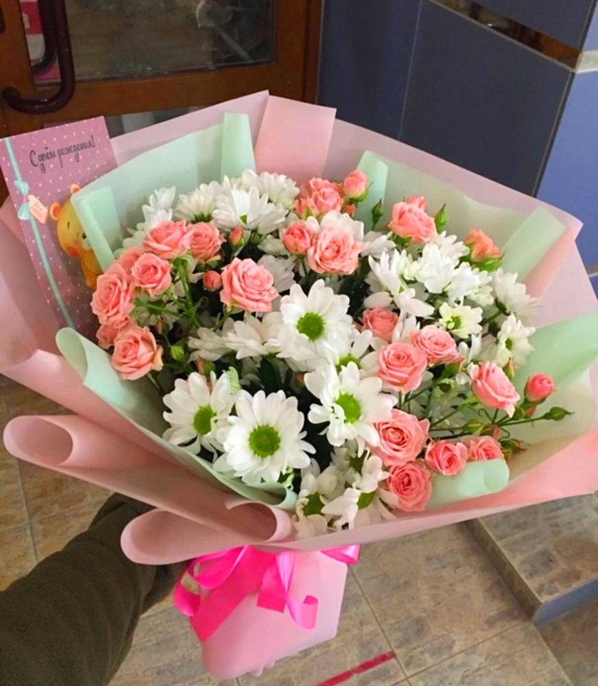 Букет цветов из: Розы и Хризантемы в Городищи