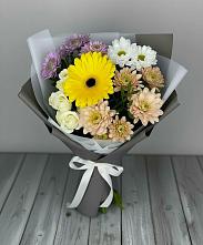 Букет цветов из:  Розы, Герберы и Хризантемы #REPLACE_PRED# Городищи