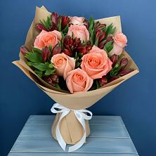 Букет цветов из:  Розы и Альстромерии в Городищи