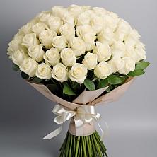 Букет 101 беля роза Белоснежка в Городищи