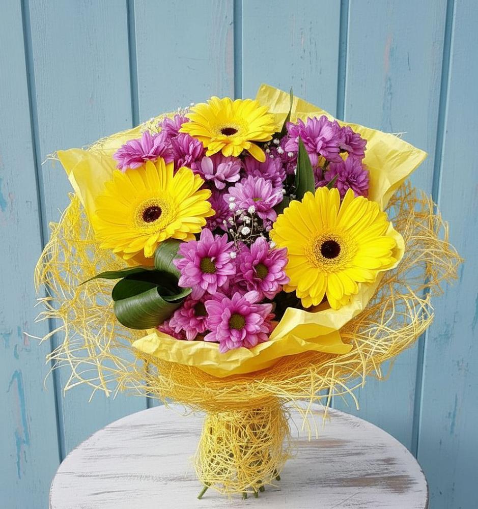 Букет цветов из: Хризантемы и Герберы в Городищи
