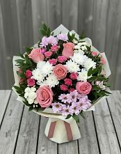 Букет цветов из:  Альстромерии, Гвоздики, Розы и Хризантемы #REPLACE_PRED# Городищи