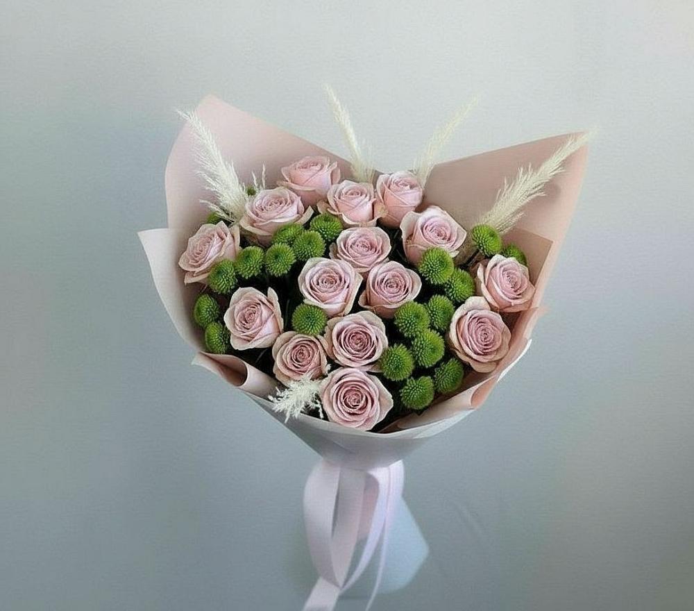 Букет цветов из: Розы и Хризантемы в Городищи