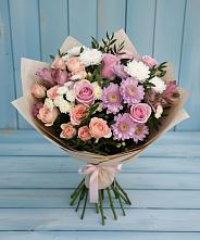 Букет цветов из:  Хризантемы, Розы и Альстромерии #REPLACE_PRED# Городищи
