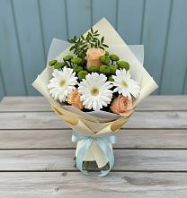 Букет цветов из:  Герберы, Розы и Хризантемы #REPLACE_PRED# Городищи