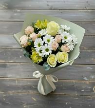 Букет цветов из:  Альстромерии, Розы и Хризантемы в Городищи