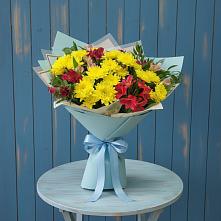 Букет цветов из:  Альстромерии и Хризантемы в Городищи