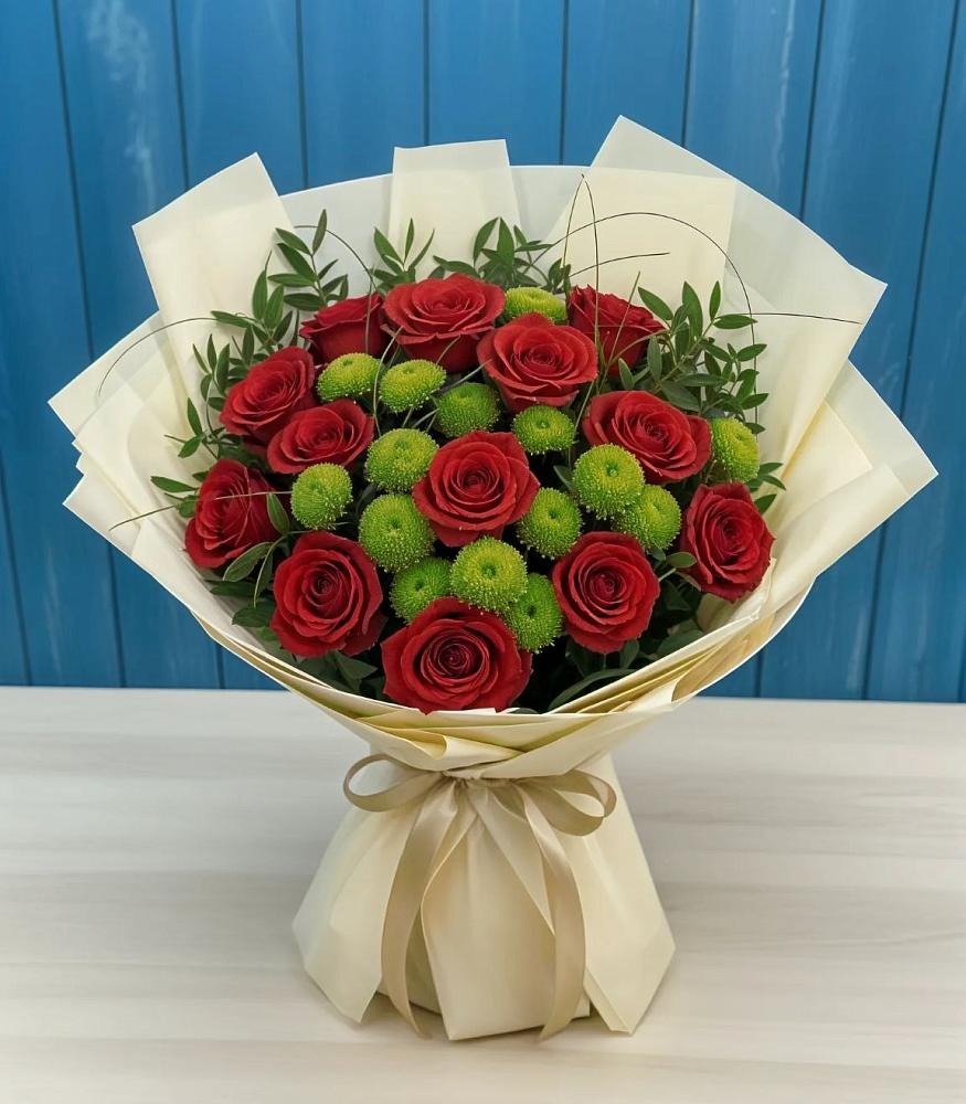 Букет цветов из: Розы и Хризантемы в Городищи